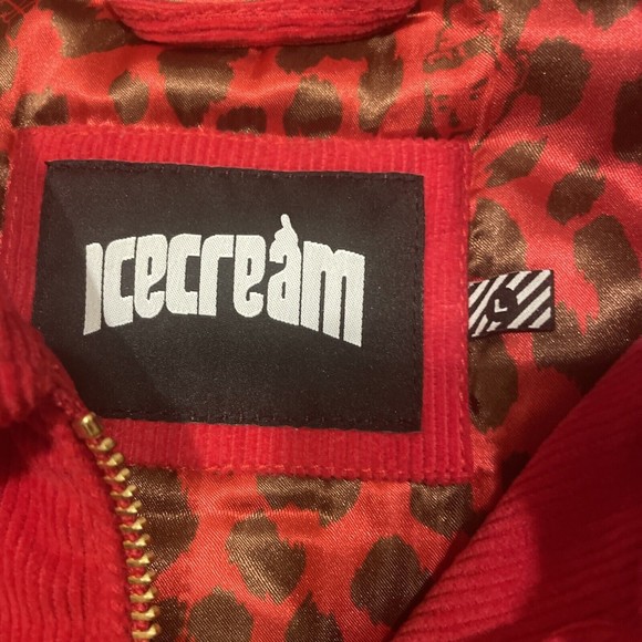 ICECREAM BBC Red Corduroy VARSITY JACKET Size Large - Picture 3 of 5